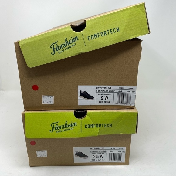 Florsheim Studio Perf Toe Lace Up Shoes Black Nubuck WIDE main image 6